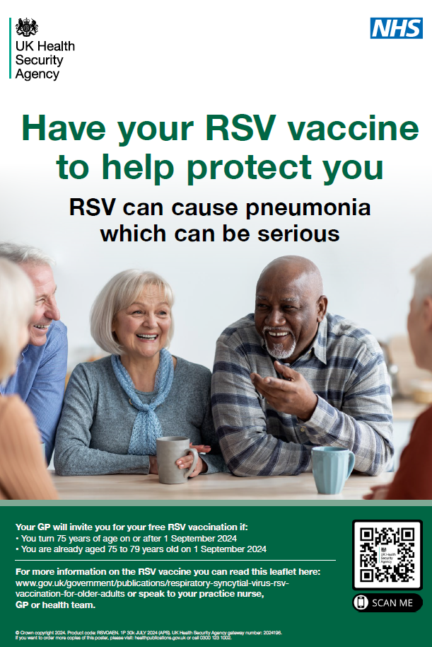 Have your RSV vaccine to help protect you.